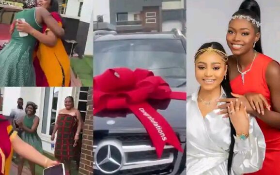 Regina Daniels Gifts Younger Sister Mercedes-Benz SUV on 20th Birthday