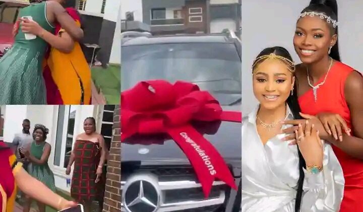 Regina Daniels Gifts Younger Sister Mercedes-Benz SUV on 20th Birthday
